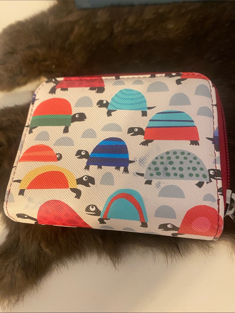 Colorful Turtle Print Zip Wallet for Kids - Multicolor